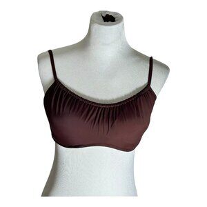 Shade & Shore Bikini Top Size 34C Brown Adjustable Straps Padded Underwired